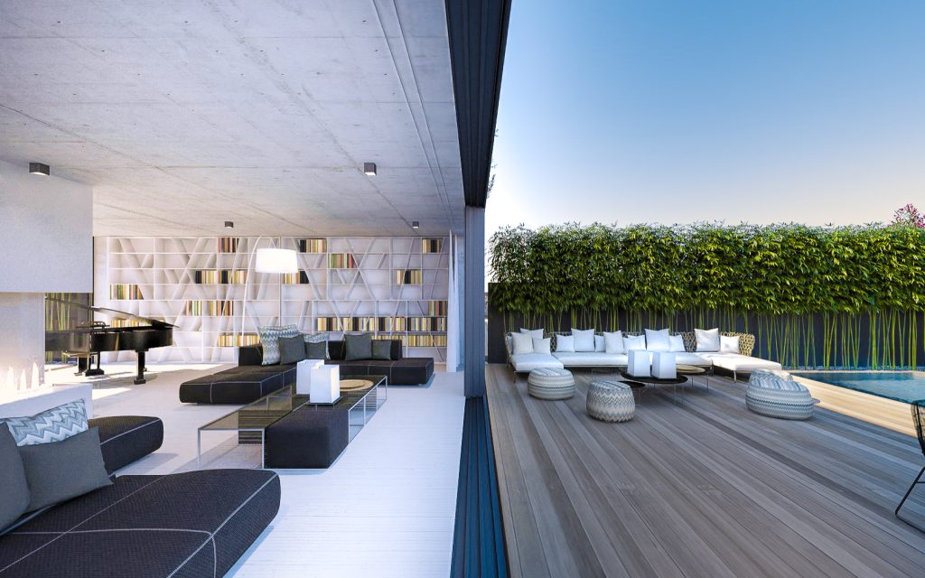 High end, luxury residential architecture villa project. Hochwertiges und Luxuriöses Architektenhaus Villa Projekt in Düsseldorf. By architecture.SYSTEMS